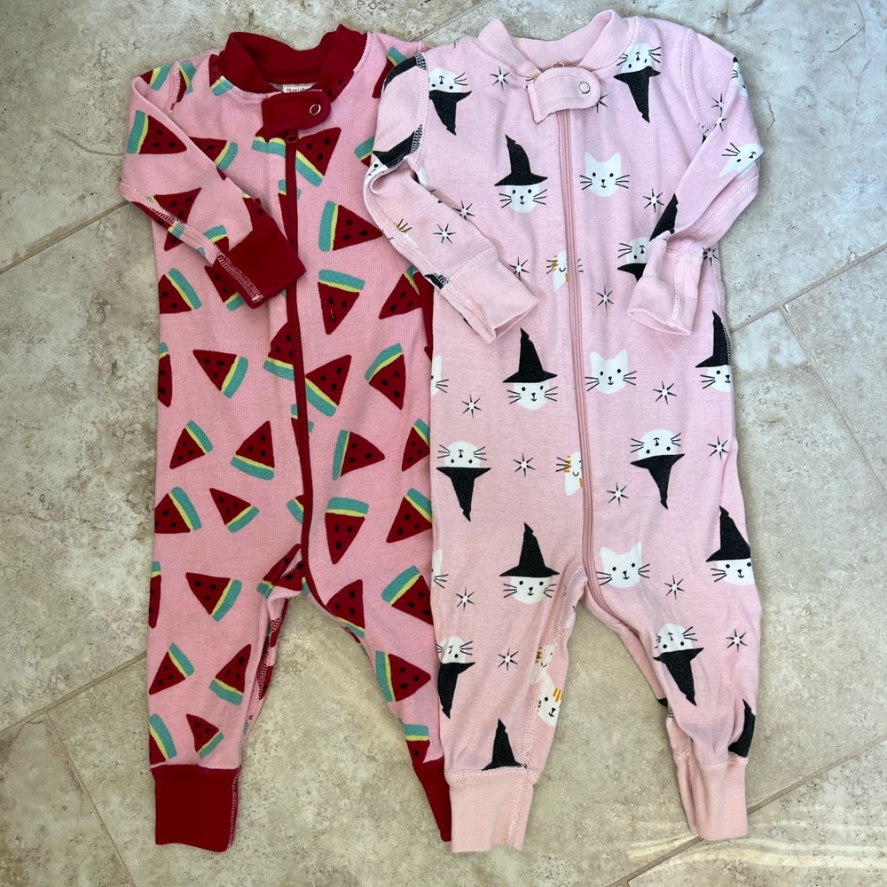 Hanna Andersson Pajamas Halloween & Watermelon Set - Size 6-12 Months